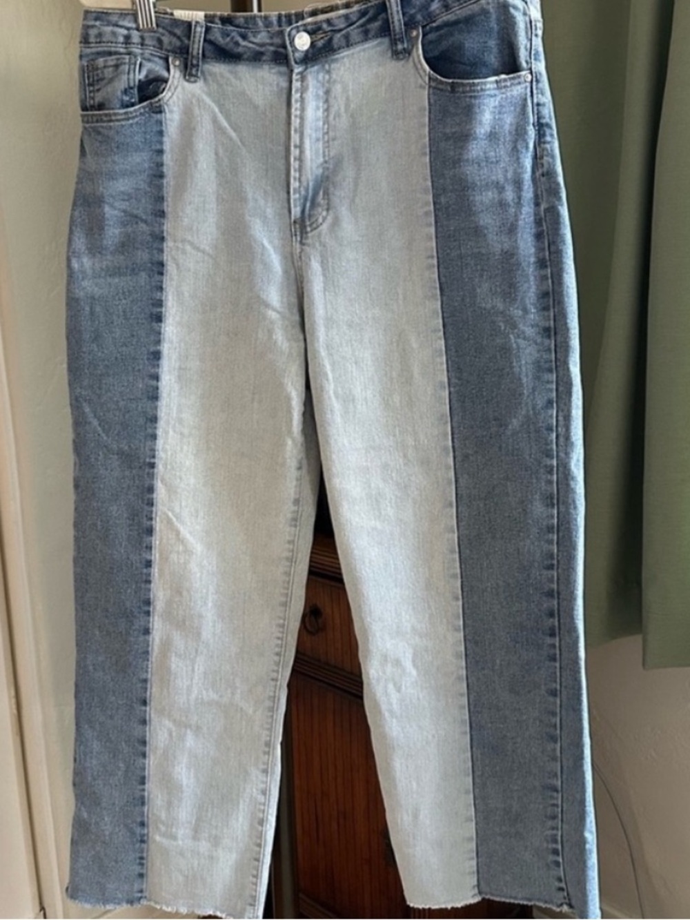 #168 Almost Famous Blue and Gray Denim Jeans